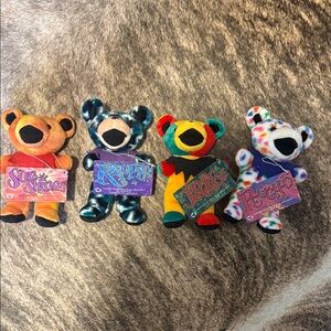 Bean Bear Collectible Colorful Plush Bear Set of 4